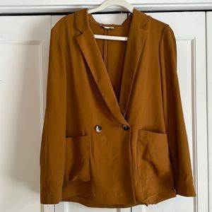 Topshop Mustard Double Breasted Blazer